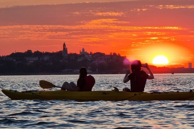 Sunset Kayak Adventure in Belgrade - Zemunski kej across the water